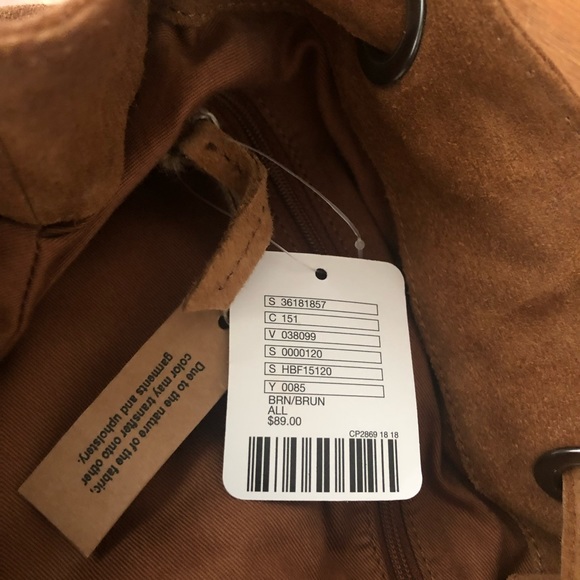 Gorgeous Urban Outfitters Brown Suede Leather Bag backpack NWT Handbag - Picture 6 of 6
